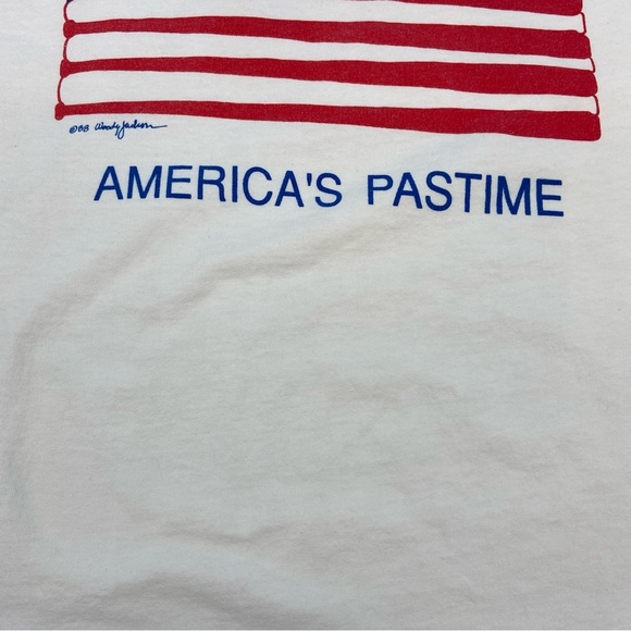Vintage Anvil 1988 Woody Jackson “America’s Pastime” Single Stitch Flag T-Shirt - Picture 3 of 8